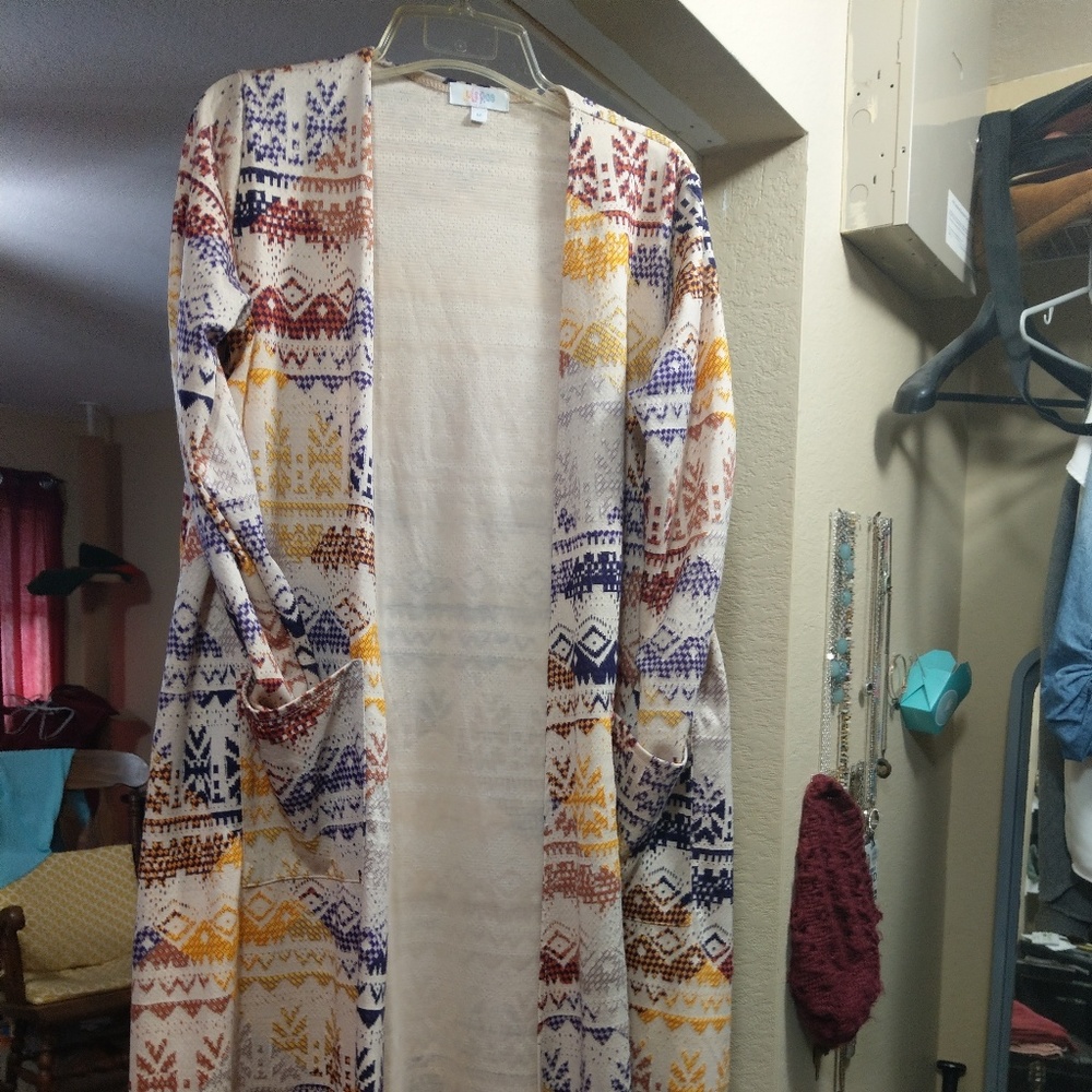 Lularoe aztec sara long sweater